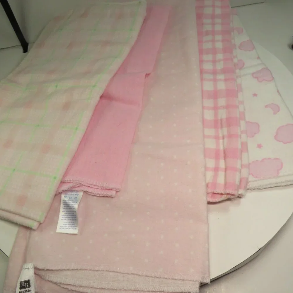Baby Girl Pink Vintage Gift Set Ceramic Shoe Planter, (5) Blankets, Mittens